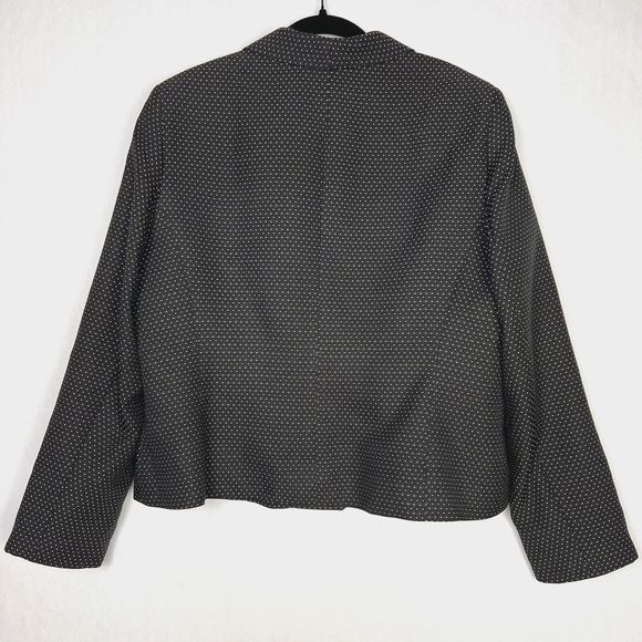 Evan Picone Short Blazer Womens 16 Black Polka Dot Midi Lined Career Jacket - Picture 2 of 14